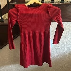 Little Girls Size 8-10 H & M Long Sleeve Red Casual Dress. Worn One Time.